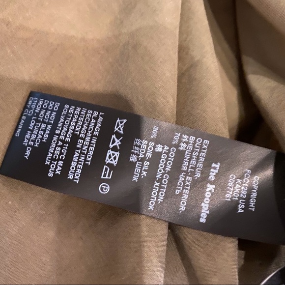 The Kooples Sheer Long Sleeve Silk Blend Shirt for in Khaki, XXS - Picture 9 of 9